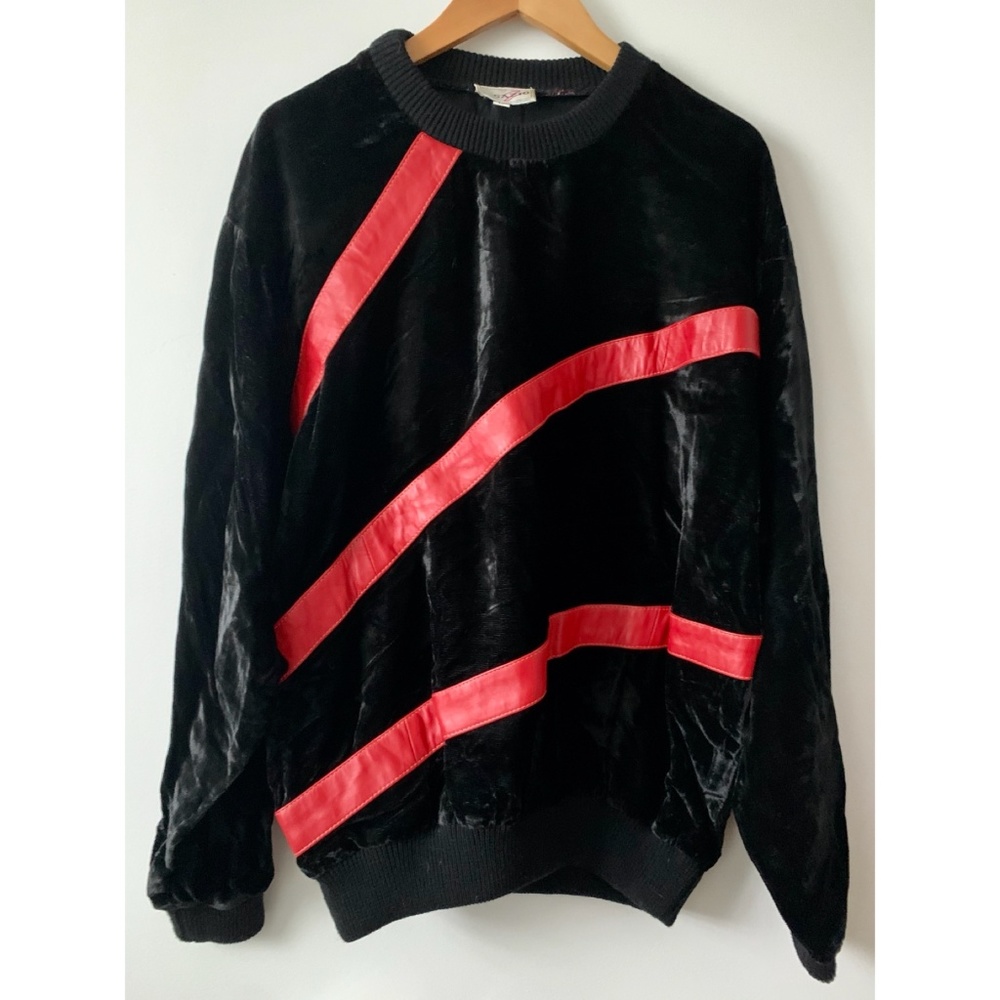 Vintage 80's Black & Red Slouchy Sweater